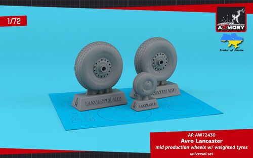 1:72 Avro Lancaster Mid Production Wheels With Weighted Tyres - Universal Set