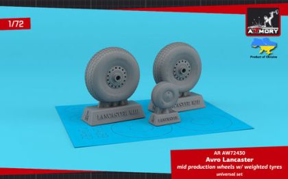 1:72 Avro Lancaster Mid Production Wheels With Weighted Tyres - Universal Set