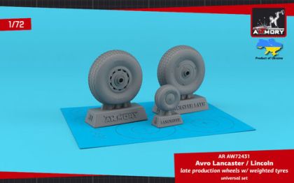 1:72 Avro Lancaster / Lincoln Late Production Wheels With Weighted Tyres - Universal Set
