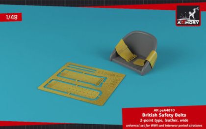 1:48 British WWI 2-point leather wide seatbelt