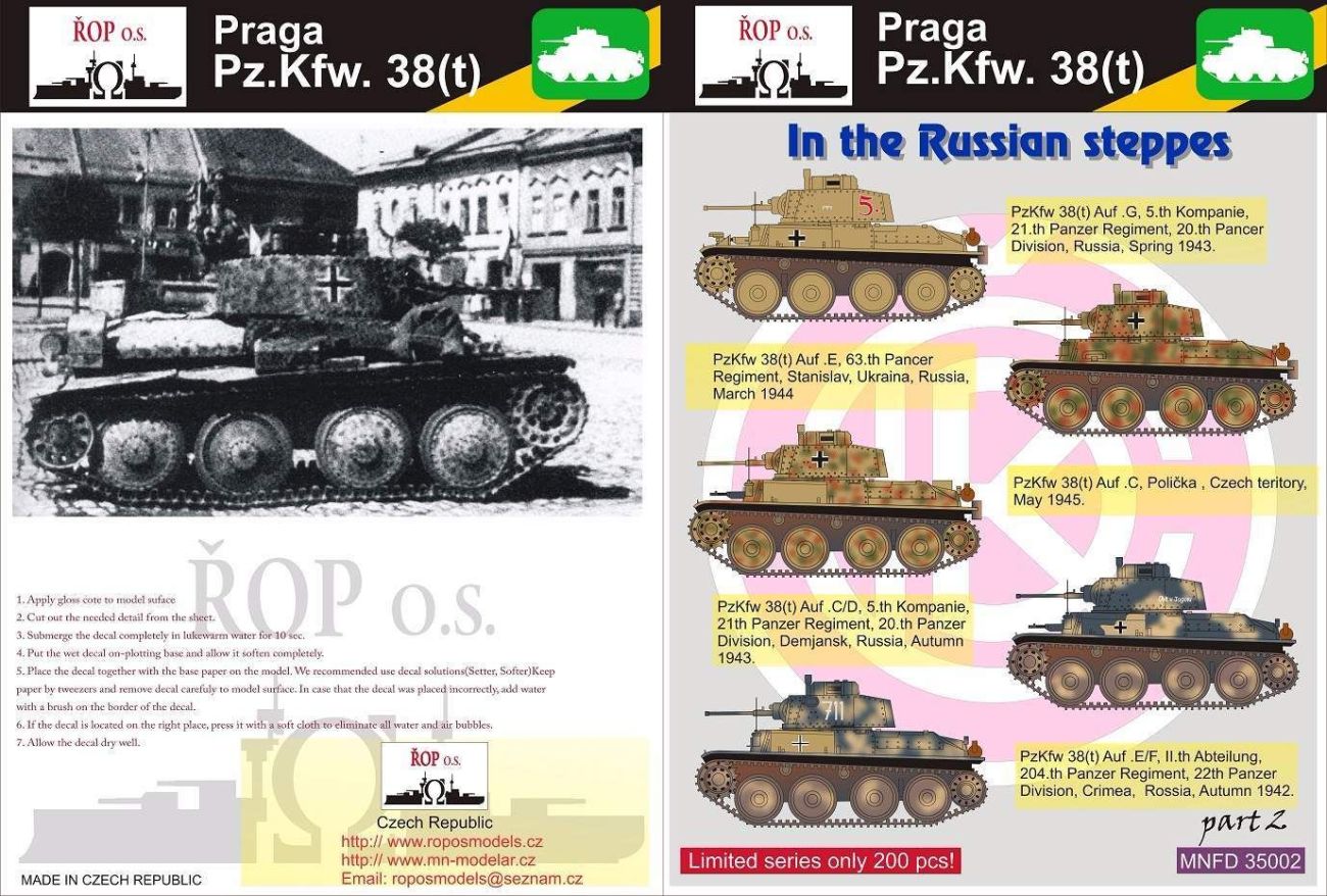 1:35 Praga Pz.Kpfw. 38(t) - In the Russian steppes