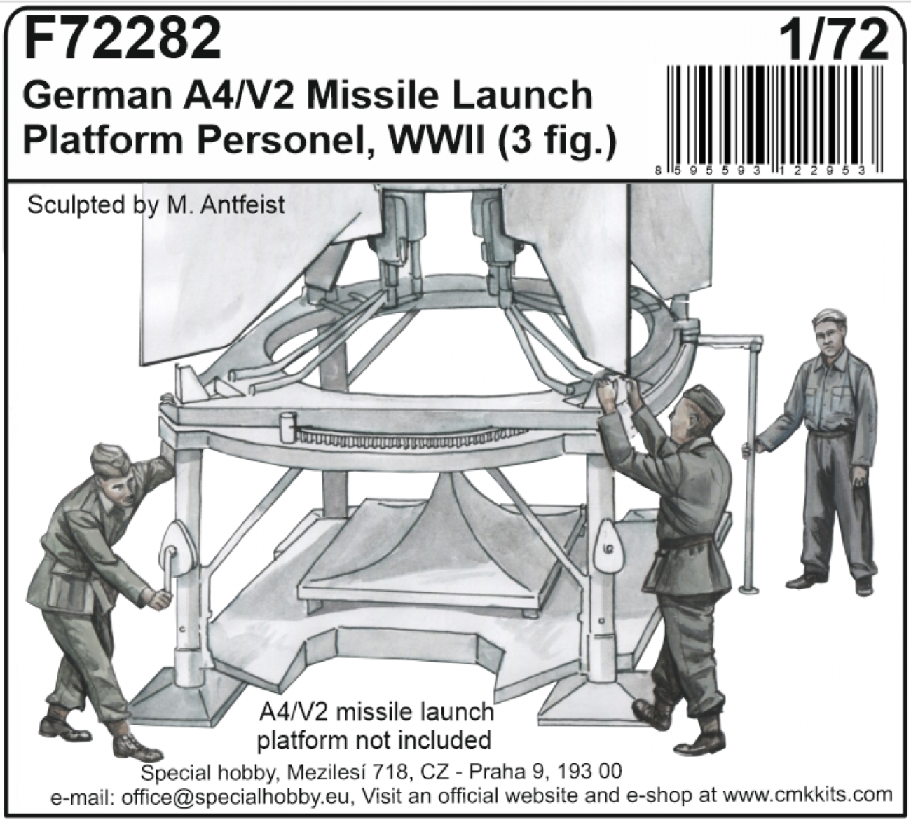 1:72 German A4/V2 missile launch platform personne
