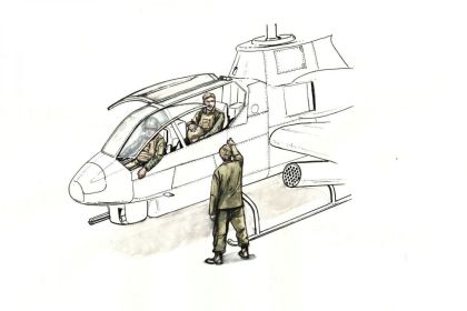 1:72 AH-1 Sitting pilots (2 figures) and ground crew (1 figure) for Special Hobby