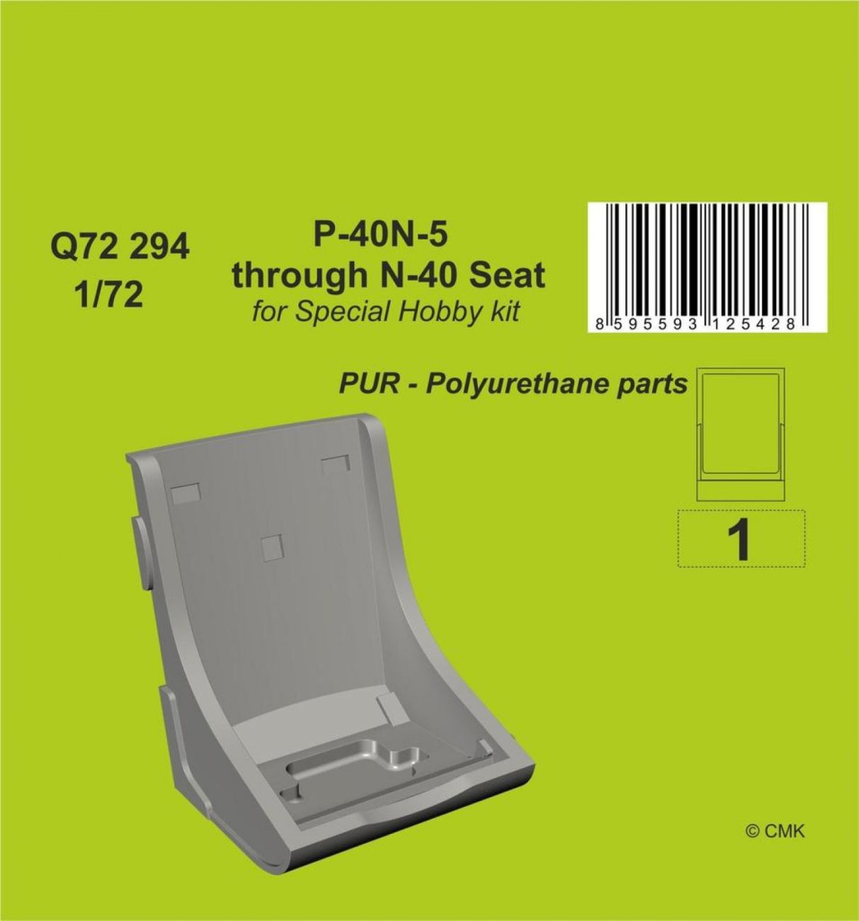 1:72 P-40N-5 through N-40 Seat for Special Hobby kits