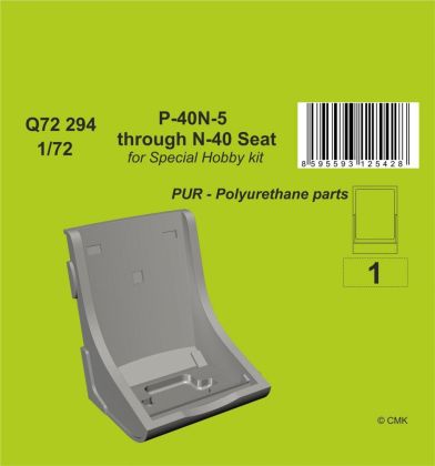 1:72 P-40N-5 through N-40 Seat for Special Hobby kits