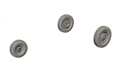 1:72 A-4C(late) and later Skyhawk Wheels (late type with plain hubs), for Fujimi, Hasegawa kits