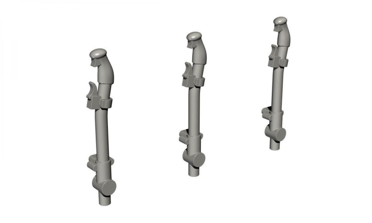 1:72 P-40E-N Control Columns (3 pcs.), for Special Hobby, Academy, Hasegawa, Sword, AZ