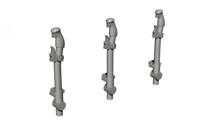 1:72 P-40E-N Control Columns (3 pcs.), for Special Hobby, Academy, Hasegawa, Sword, AZ