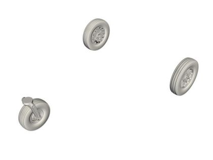 1:72 A-4B/P Skyhawk Mainwheels and Nosewheel (early with spoke type hubs), for Airfix kit