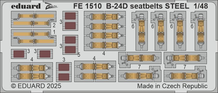1:48 B-24D Liberator seatbelts STEEL