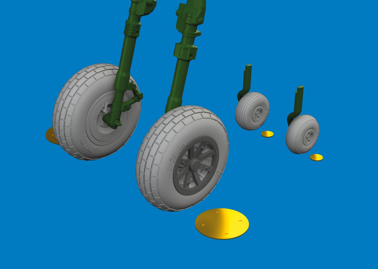 1:48 Curtiss P-40E Warhawk wheels block tread