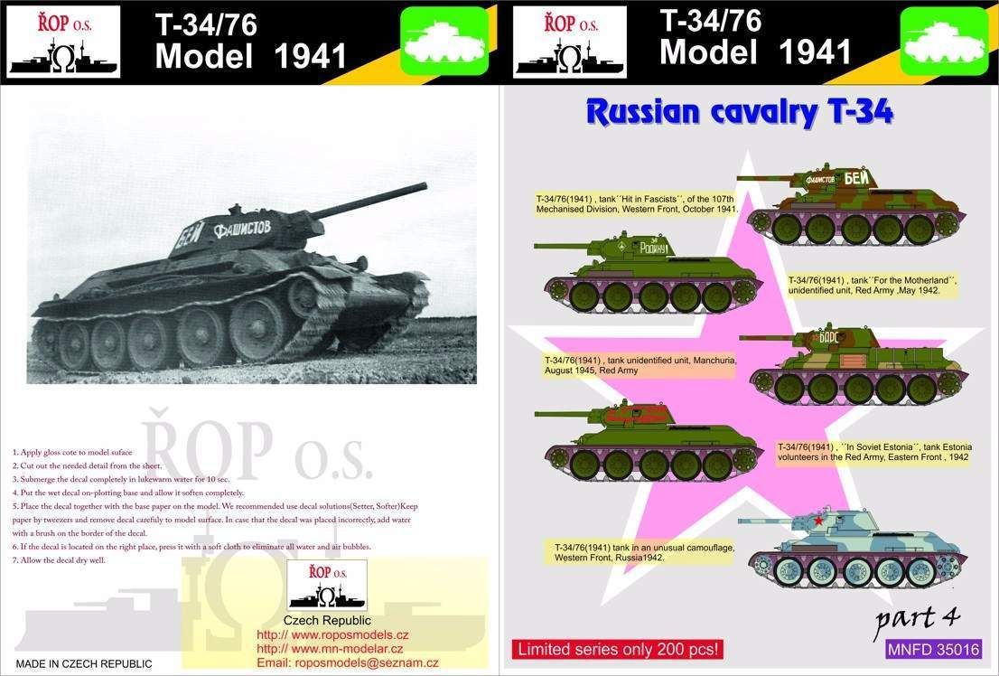 1:35 T-34/76 Model 1941 - Russian cavalry T-34