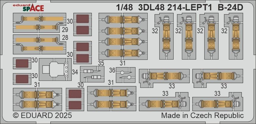 1:48 B-24D Liberator SPACE seatbelts and instruments