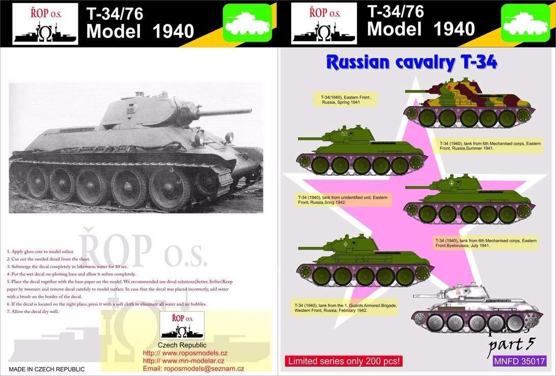 1:35 T-34/76 Model 1940 - Russian cavalry T-34