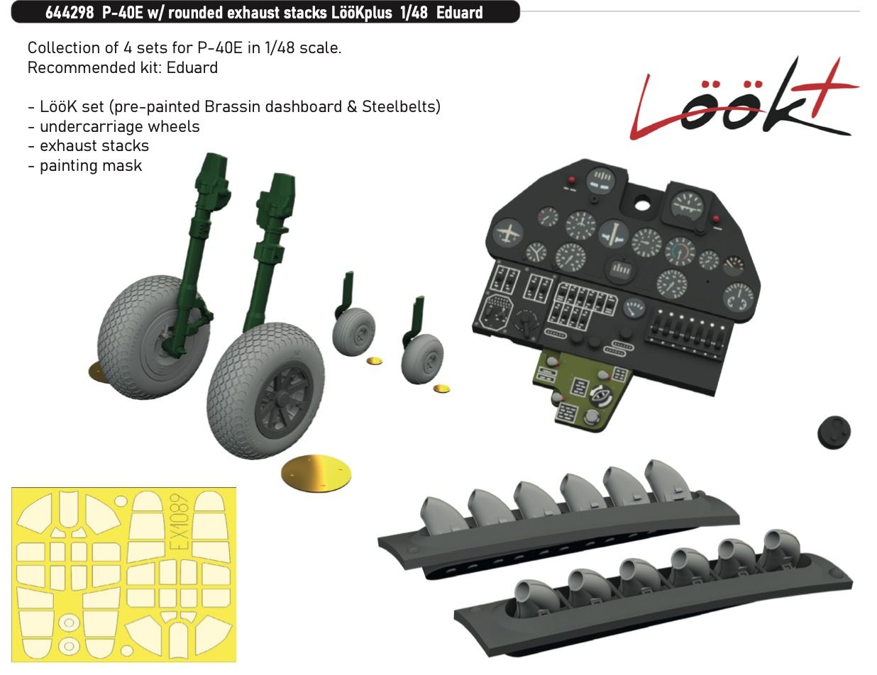 1:48 Curtiss P-40E Warhawk with rounded exhaust stacks LooKplus