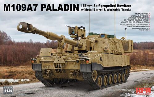 1:35 M109A7 Paladin 155 mm Self-Propelled Howitzer with Workable Tracks