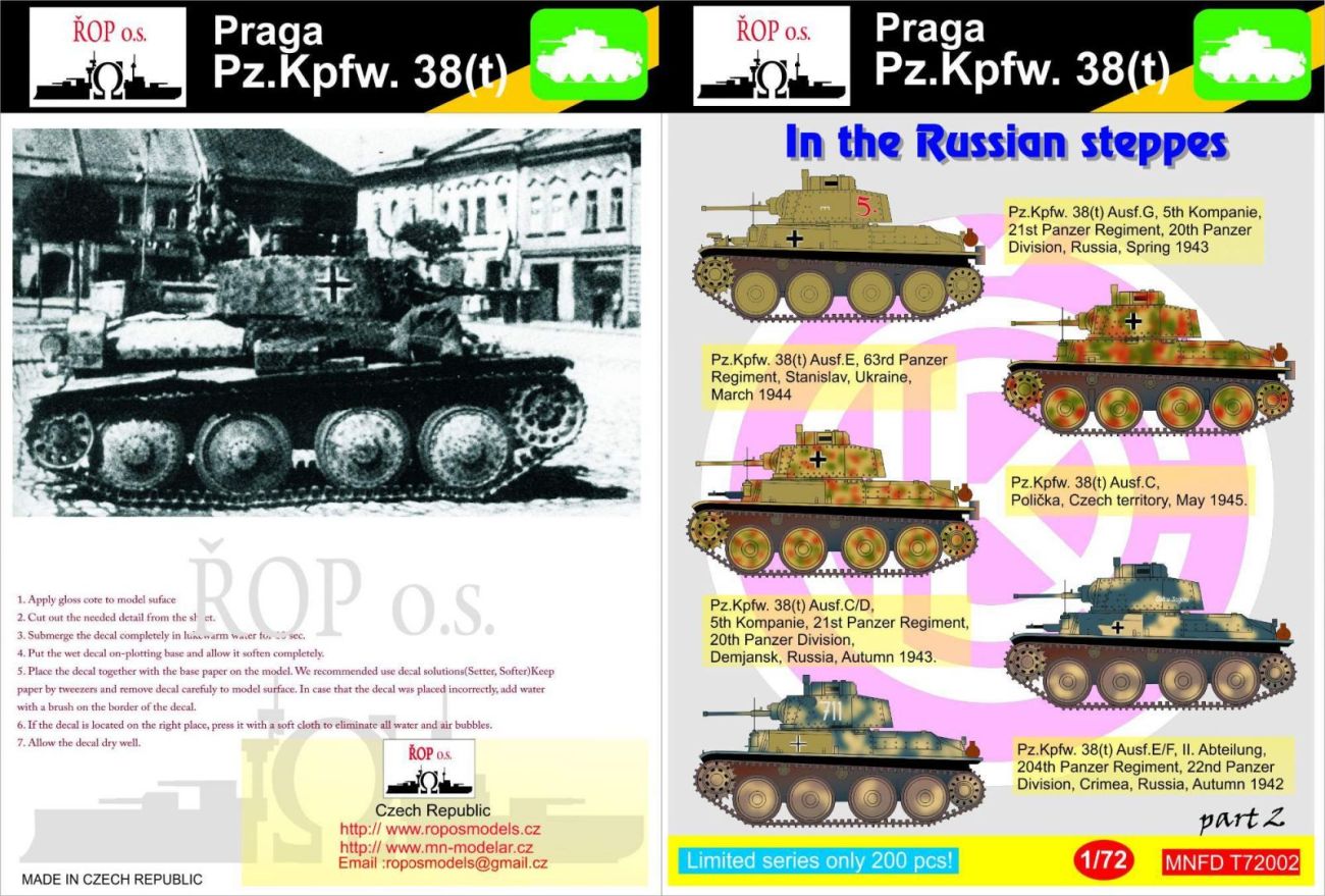 1:72 Praga Pz.Kpfw. 38(t) - In the Russian steppes