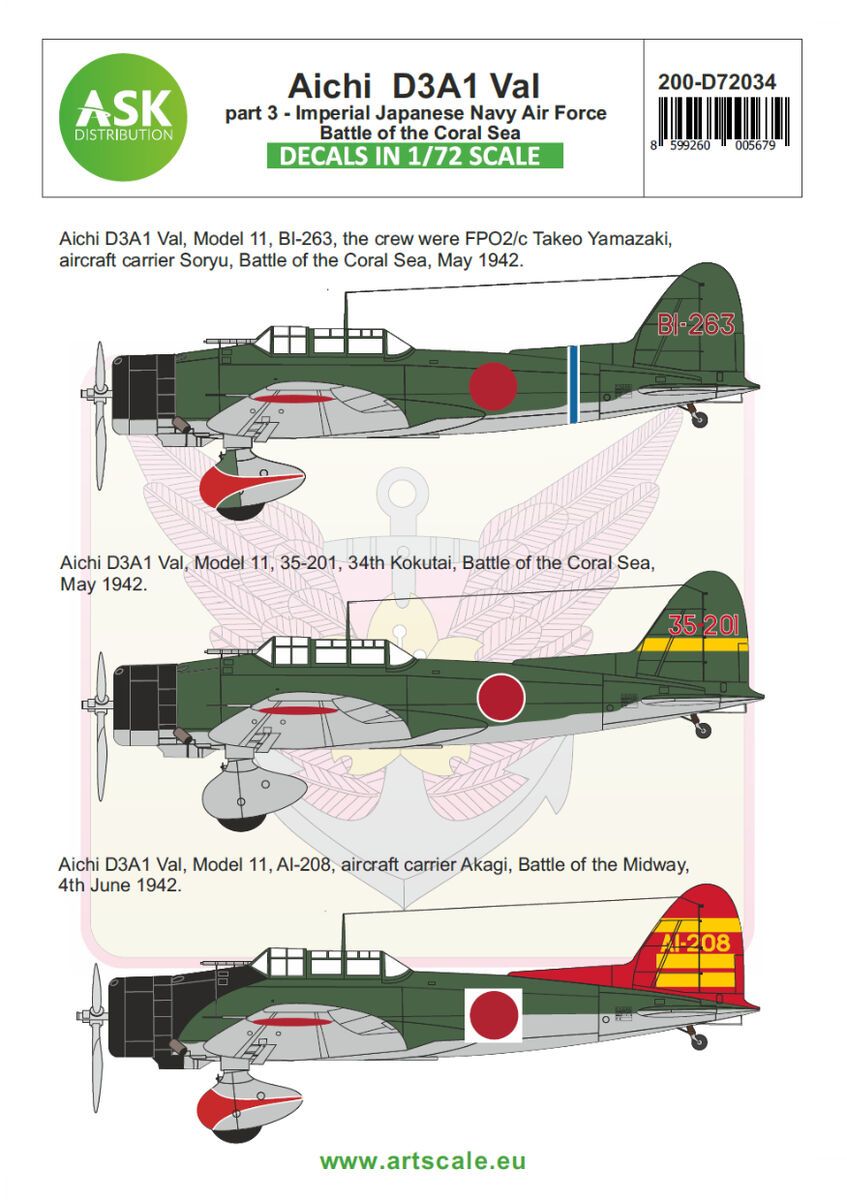 1:72 Aichi D3A1 Val part 3 - Japanese Imperial Army Air Service, Battle of the Coral Sea