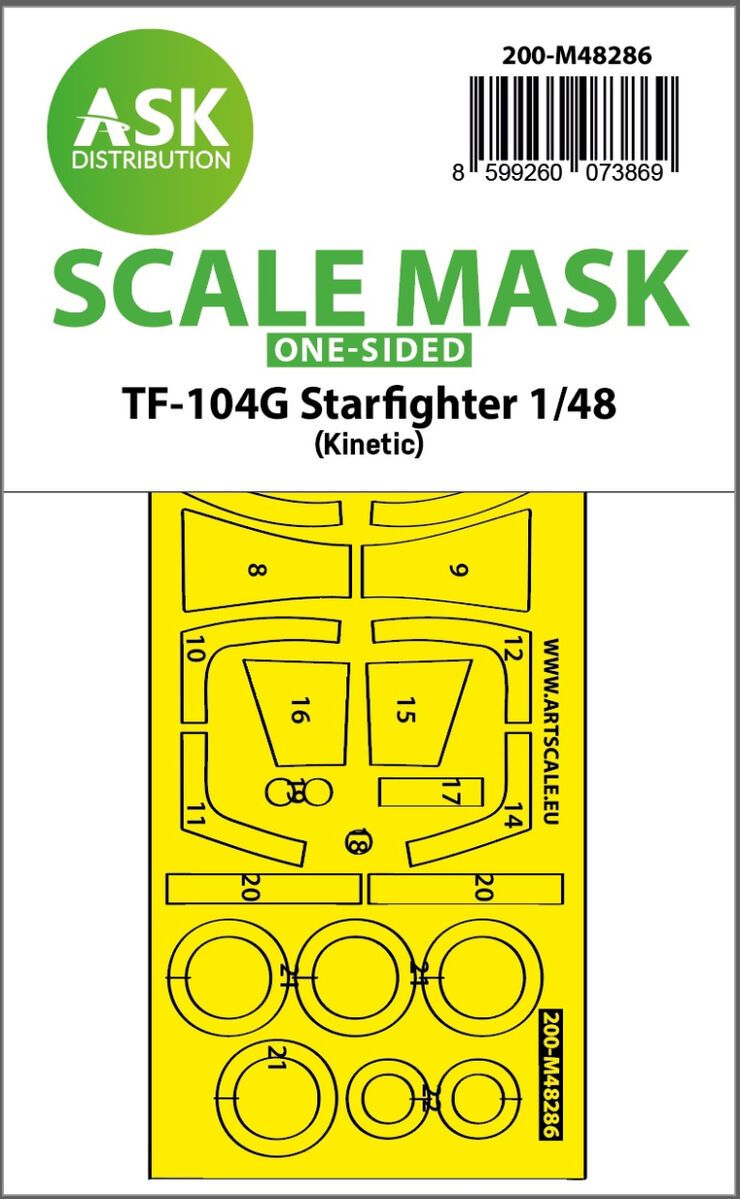 1:48 TF-104G Starfighter one-sided express fit mask for Kinetic