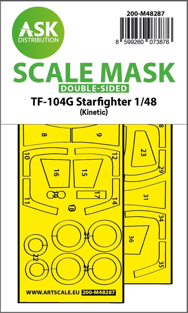 1:48 TF-104G Starfighter double-sided express fit mask for Kinetic