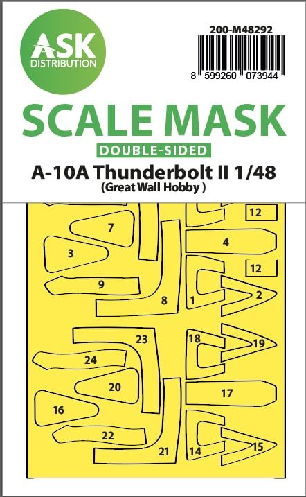 1:48 A-10A Thunderbolt II double-sided express fit mask for GWH