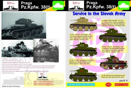 1:72 Praga Pz.Kpfw. 38(t) - Service in the Slovak Army