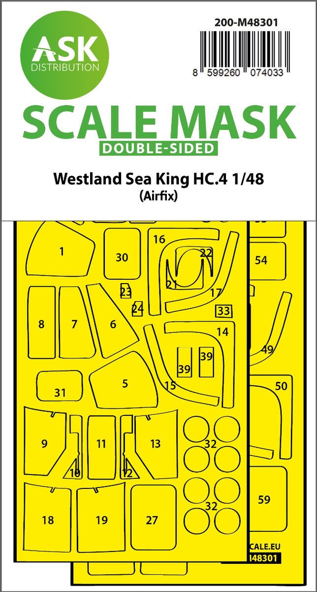 1:48 Westland Sea King HC.4 double-sided express fit mask for Airfix