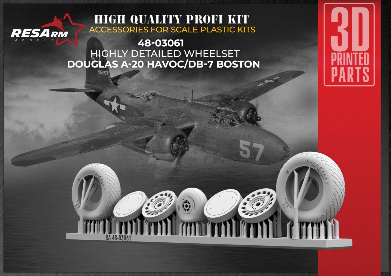 1:48 Douglas A-20 Havoc/DB-7 Boston Wheels under load