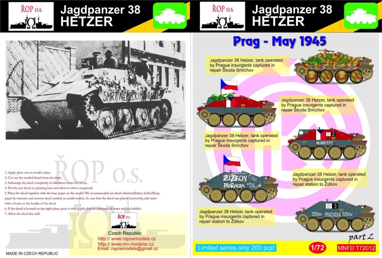 1:72 Jagdpanzer 38 Hetzer - Prag May 1945