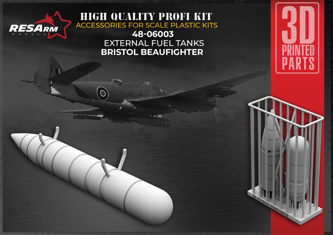 1:48 Suspended fuel tank for Bristol Beaufighter (all modifications)