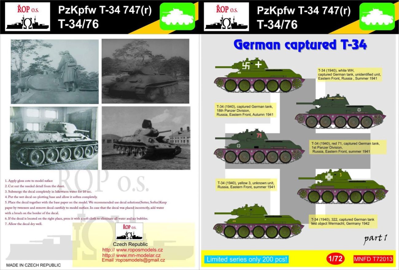 1:72 Pz.Kpfw T-34 747(r) - German captured T-34