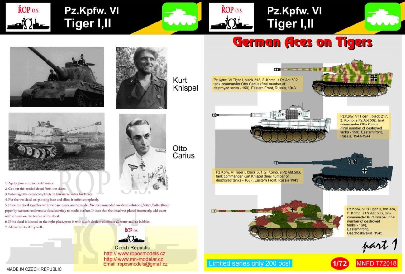 1:72 Pz.Kpfw. IV Tiger I,II - German aces on Tigers