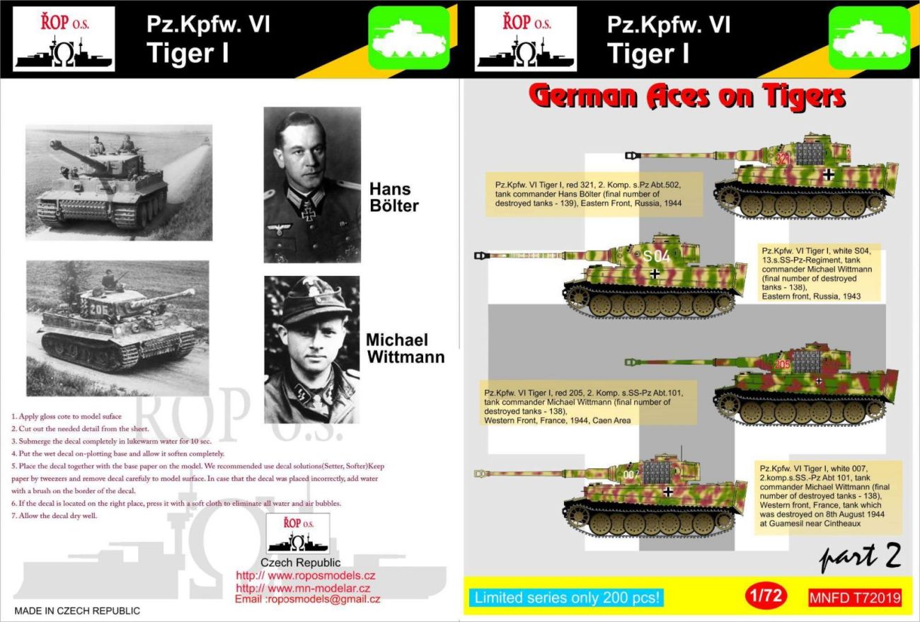 1:72 Pz.Kpfw. IV Tiger I,II - German aces on Tigers