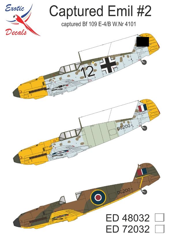 1:72 Captured Emil #2 - Captured Bf 109 E-4/B W.Nr 4101