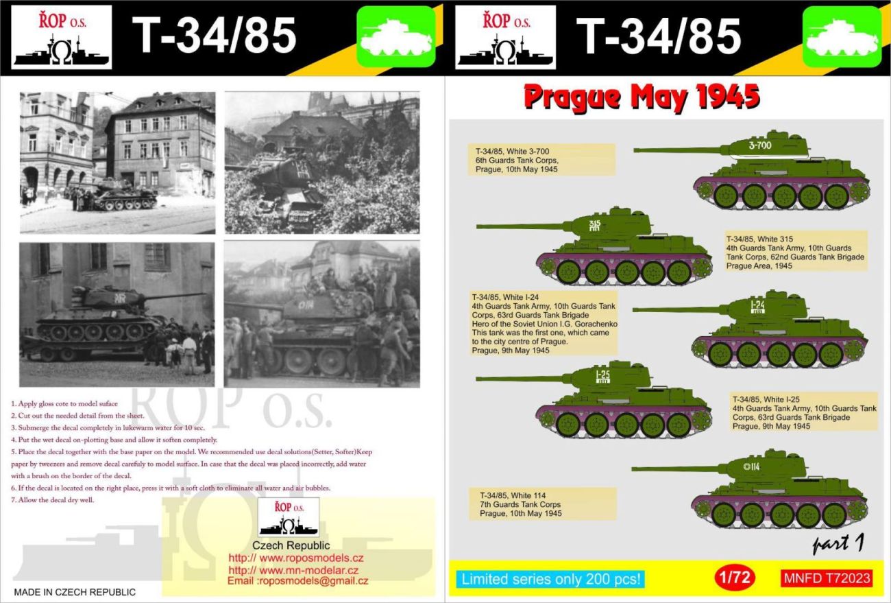 1:72 T-34/85 - Prague May 1945