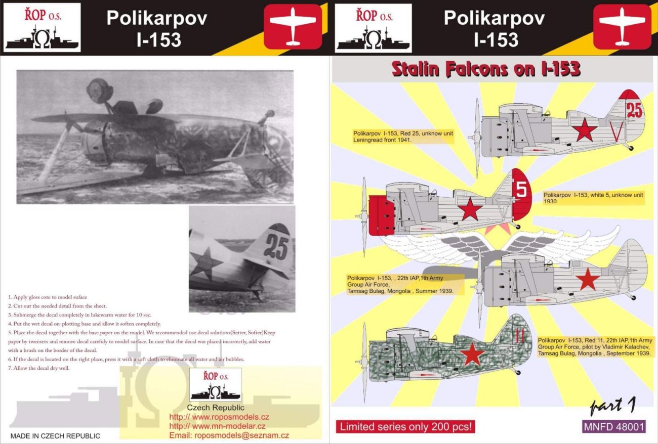 1:48 Polikarpov I-153 - Stalin's Falcons on I-153