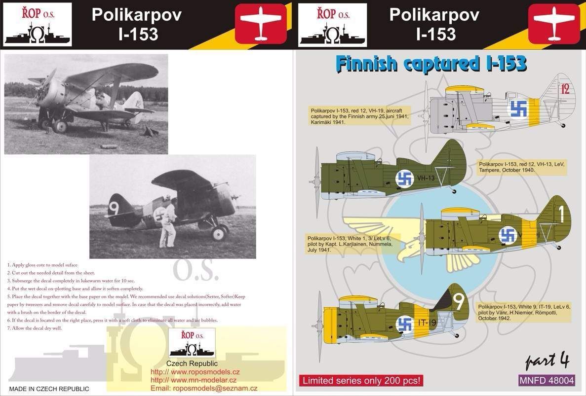 1:48 Polikarpov I-153 - Finnish captured I-153