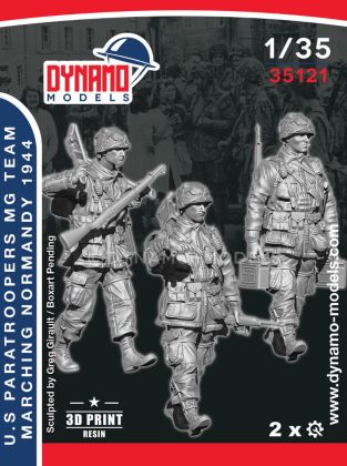 1:35 US Paratrooper ’MG team’ Marching Normandy 1944 Set (3 figures)