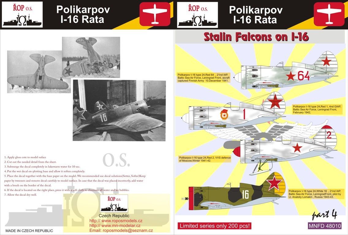 1:48 Polikarpov I-16 Rata - Stalin's Falcons on I-16