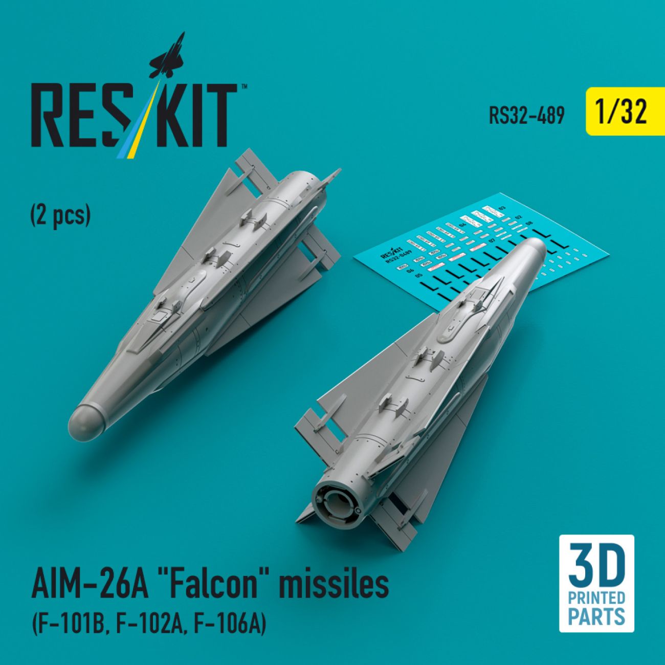 1:32 AIM-26A Falcon missiles (2 pcs