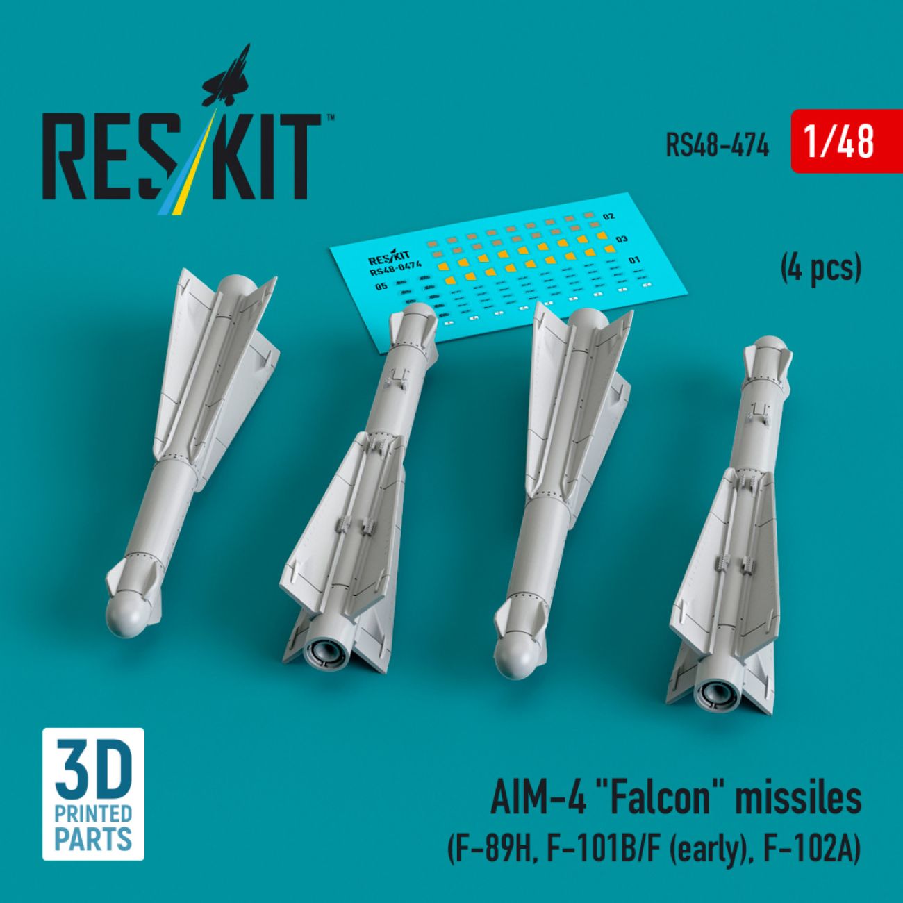 1:48 AIM-4 Falcon missiles (4 pcs)