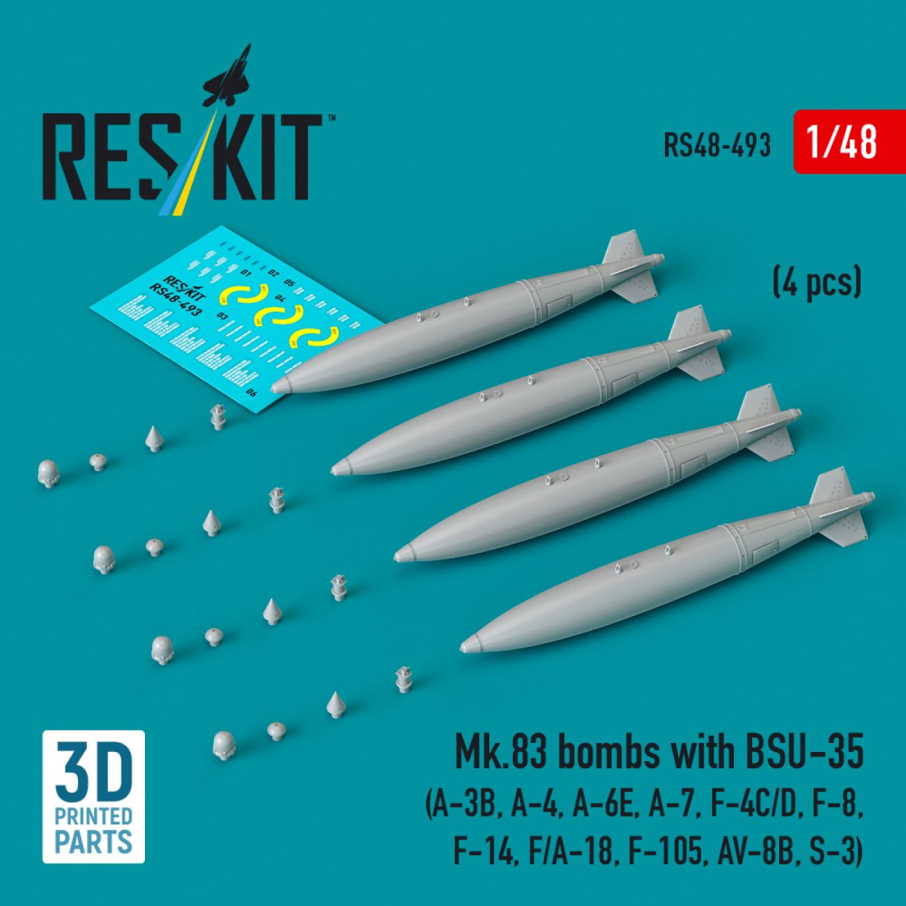 1:48 Mk.83 bombs with BSU-35 (4 pcs)