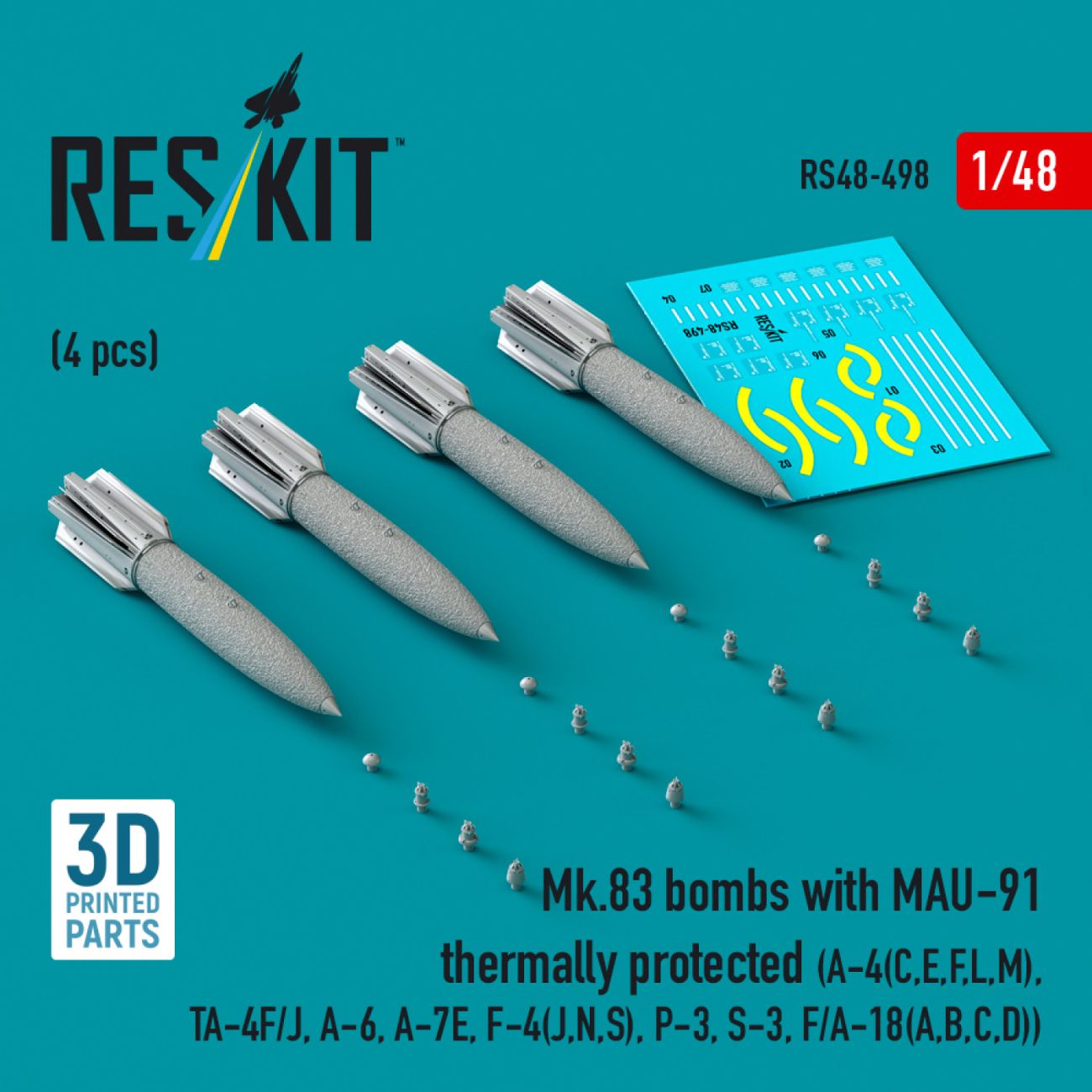1:48 Mk.83 bombs with MAU-91 thermally protected (4 pcs) 