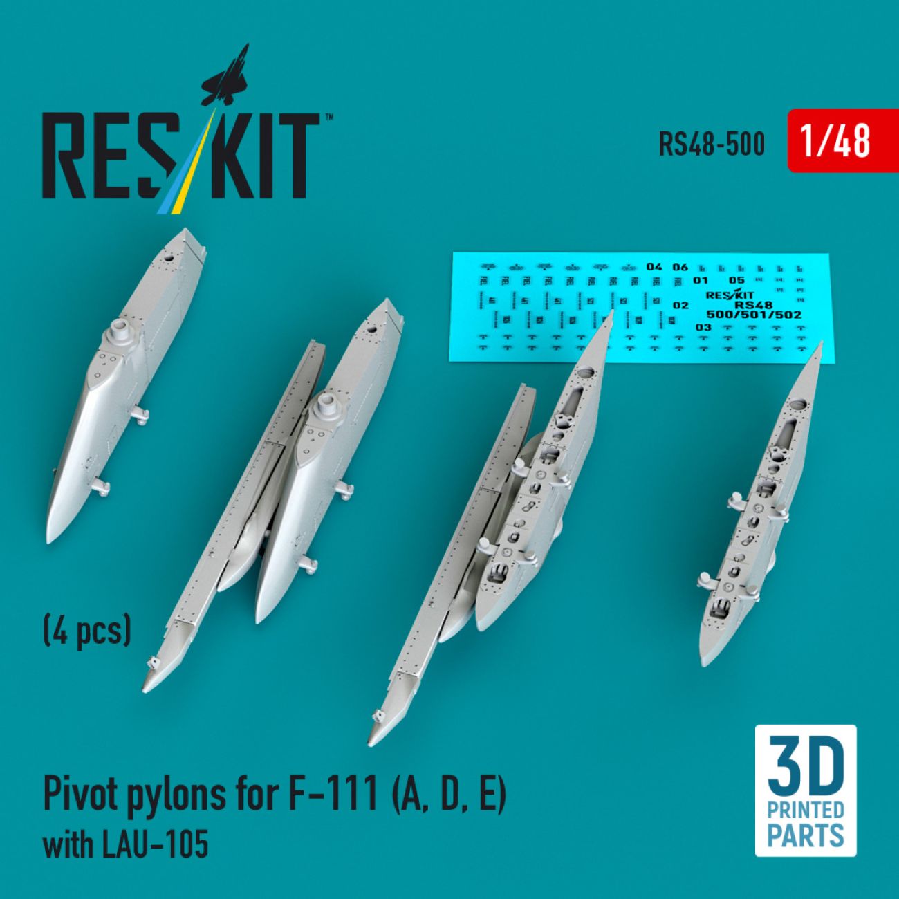 1:48 Pivot pylons for F-111 (A, D, E) with LAU-105 (4 pcs)