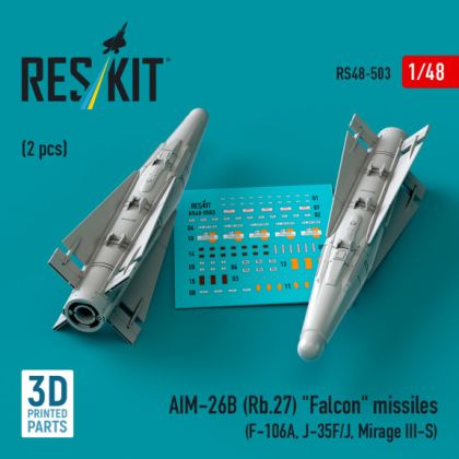 1:48 AIM-26B (Rb.27) Falcon missiles (2 pcs)