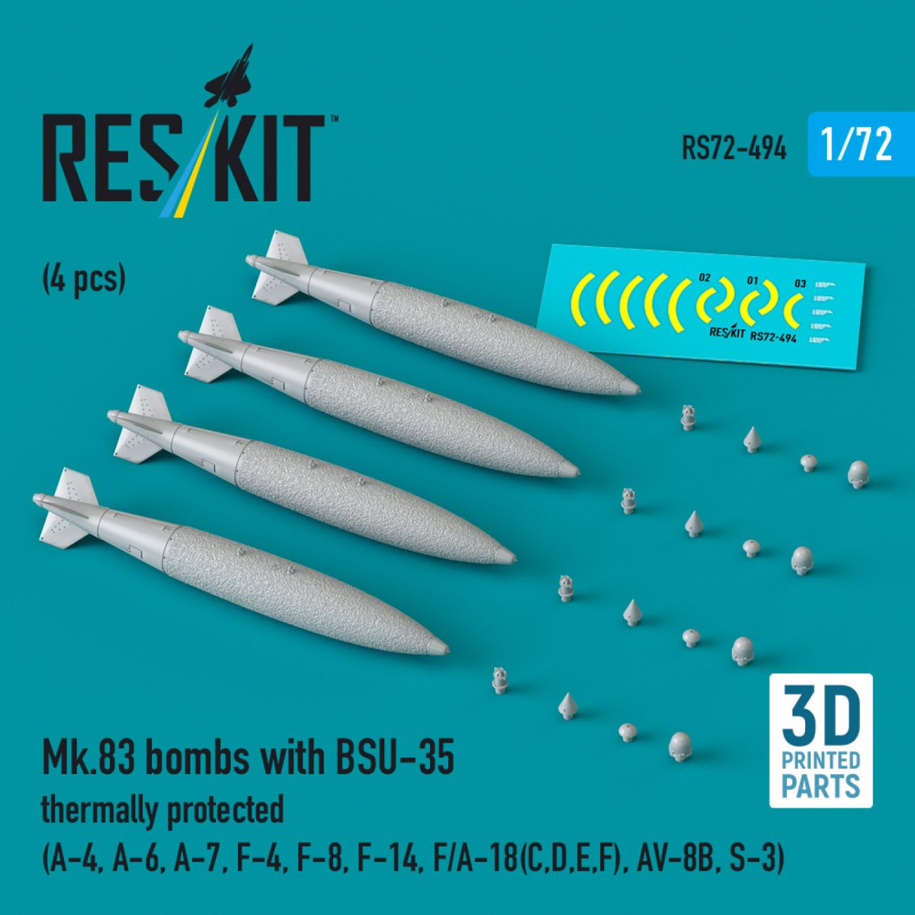1:72 Mk.83 bombs with BSU-35 thermally protected (4 pcs)