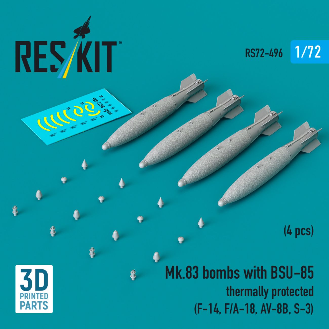 1:72 Mk.83 bombs with BSU-85 thermally protected (4 pcs)