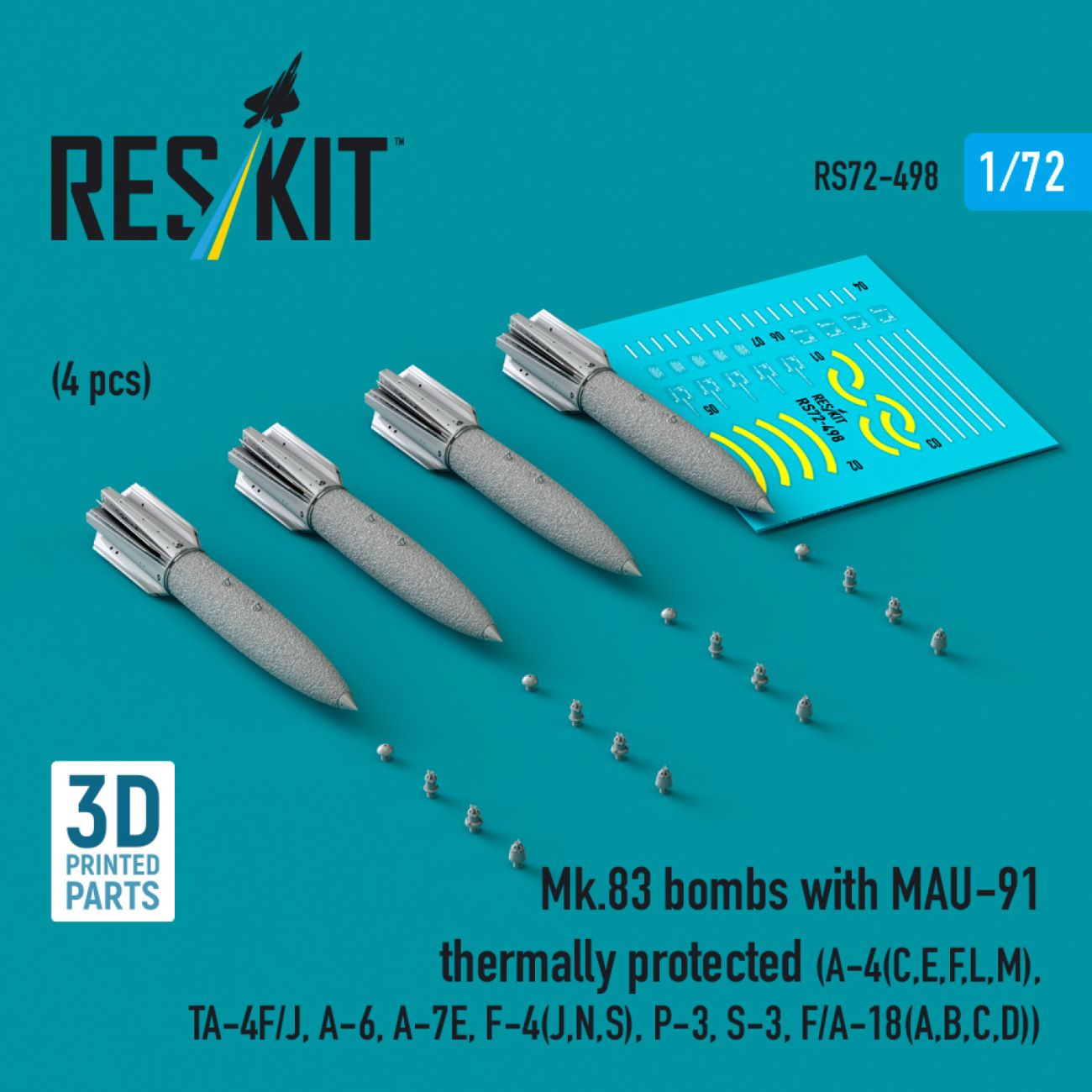 1:72 Mk.83 bombs with MAU-91 thermally protected (4 pcs)