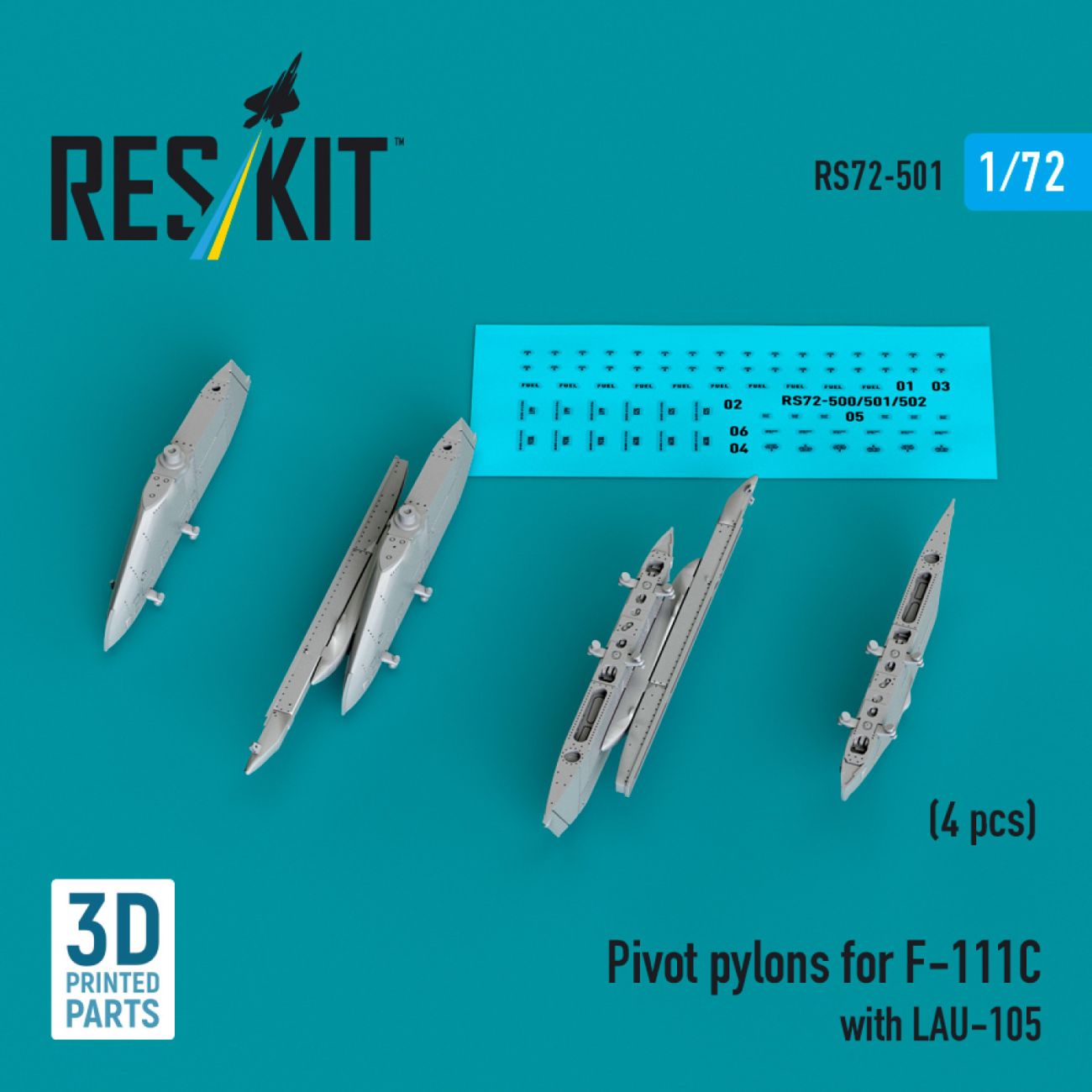 1:72 Pivot pylons for F-111C with LAU-105 (4 pcs)