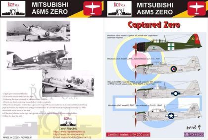 1:48 Mitsubishi A6M5 Zero Model 52 - Captured Zero